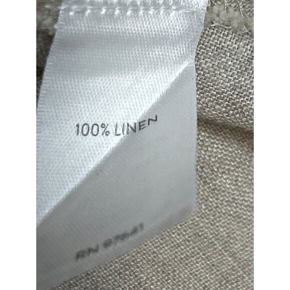 J.Jill Love Linen Tunic Top‎ Womens Small Beige Asymmetrical Hem Long Sleeve - Picture 4 of 7
